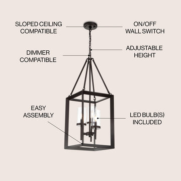 Anna 12" Metal/Glass LED Pendant - JONATHAN Y